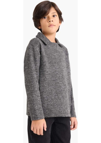 Erkek Çocuk Polo Yaka Sweatshirt