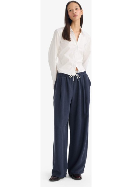 Baggy Fit Çift Cepli Normal Bel Standart Boy Tensel Pantolon G2870AX25AU