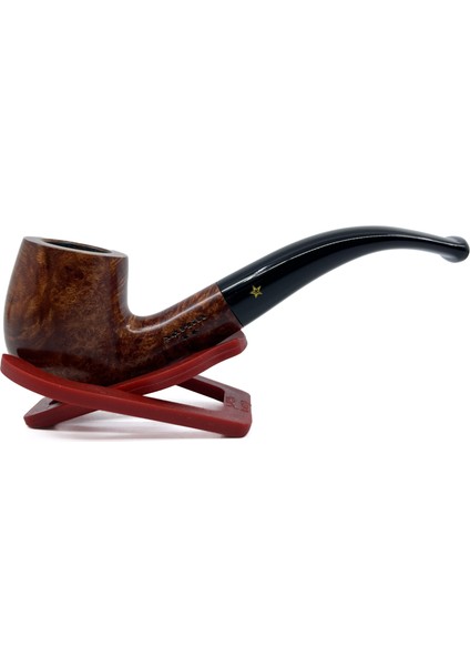 Sarı Yıldız Bent Billiard 9mm Filtreli Akrilik Saplı Pipo X-160