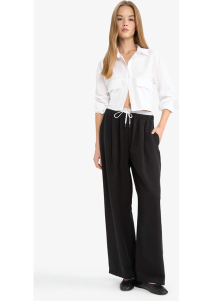 Baggy Fit Çift Cepli Normal Bel Standart Boy Tensel Pantolon G2870AX25AU