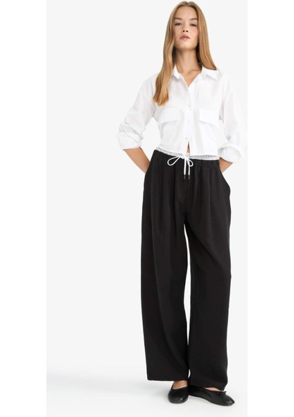 Baggy Fit Çift Cepli Normal Bel Standart Boy Tensel Pantolon G2870AX25AU