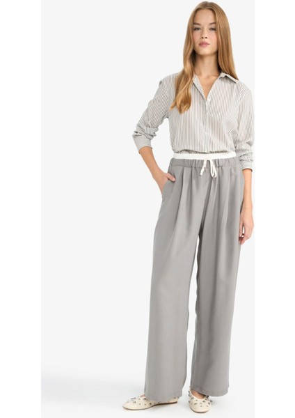 Baggy Fit Çift Cepli Normal Bel Standart Boy Tensel Pantolon G2870AX25AU