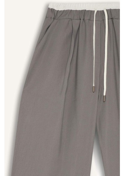 Baggy Fit Çift Cepli Normal Bel Standart Boy Tensel Pantolon G2870AX25AU