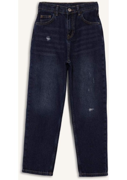 Erkek Çocuk Loose Fit Yırtık Detaylı Düz Paça Jean Pantolon G3069A825WN