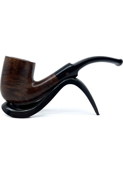 Kırmızı Yıldız Bent Billiard 9mm Filtreli Akrilik Saplı Pipo Mod Cha 808 - 237104