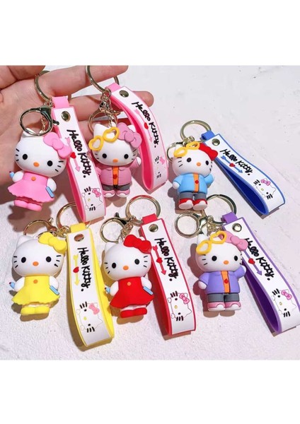 Sevimli Karakterler Hello Kittyler Silikon Anahtarlık & Çanta Aksesuarlı