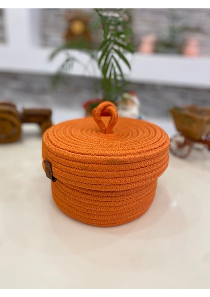 Jüt Hasır Sepet Oval Kapaklı Organizer 20X20 fiyatları