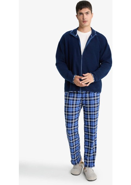 Regular Fit Cepli Polar Kareli Pijama Altı G2730AX25WN