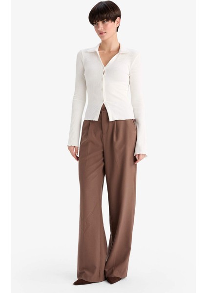 Fitted Polo Yaka Fitilli Kaşkorse Hırka