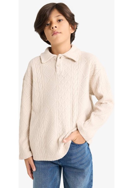 Erkek Çocuk Polo Yaka Uzun Kollu Tişört G2967A825WN