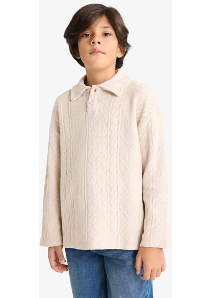 Erkek Çocuk Polo Yaka Uzun Kollu Tişört G2967A825WN