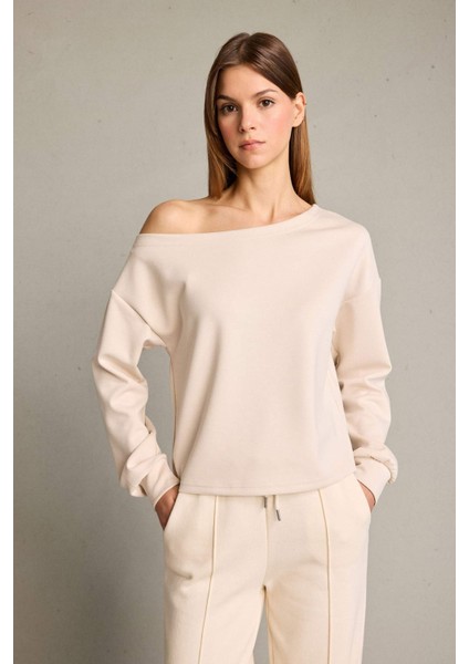 Kayık Yaka Modal Sweatshirt G2914AX25AU