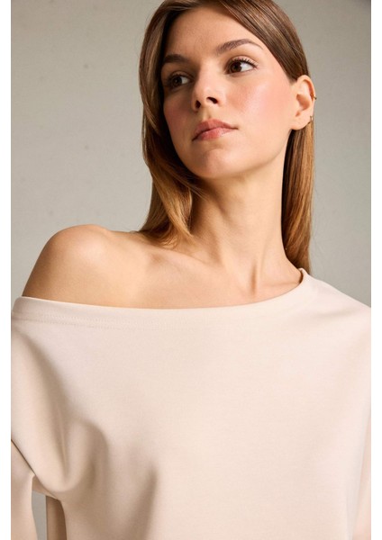 Kayık Yaka Modal Sweatshirt G2914AX25AU