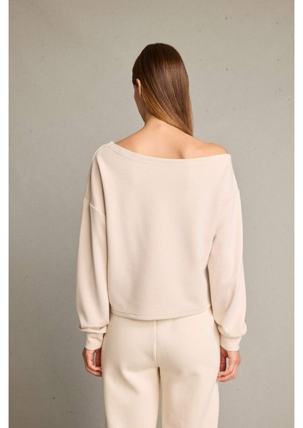 Kayık Yaka Modal Sweatshirt G2914AX25AU