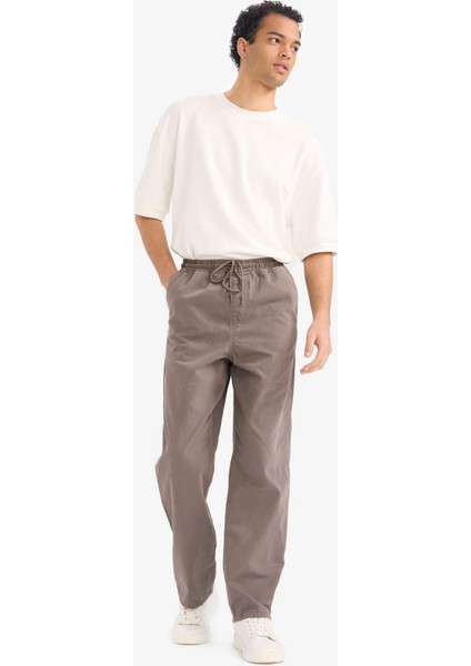 Beli Bağcıklı Cepli Düz Paça Pantolon G3162AX25AU