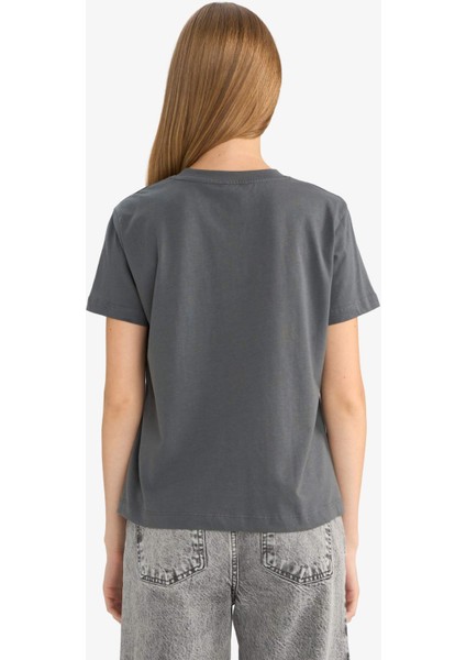 Loose Fit Bisiklet Yaka Kısa Kollu Tişört G3130AX25AU