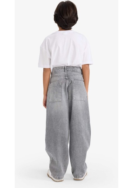 Erkek Çocuk Barrel Fit Düz Paça Jean Pantolon G3256A825WN