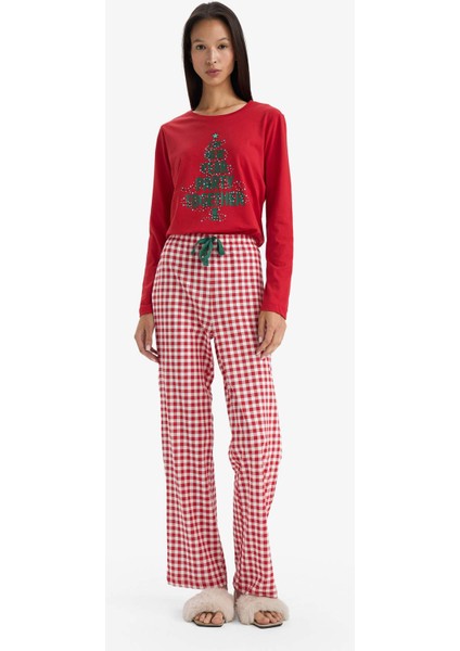 Yılbaşı Temalı Regular Fit Uzun Kollu Üst Uzun Alt G0232AX25WN