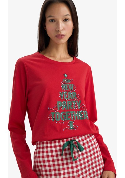 Yılbaşı Temalı Regular Fit Uzun Kollu Üst Uzun Alt G0232AX25WN