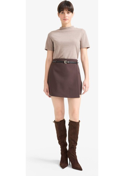 Regular Fit Kemerli Şort Etek F9179AX25WN