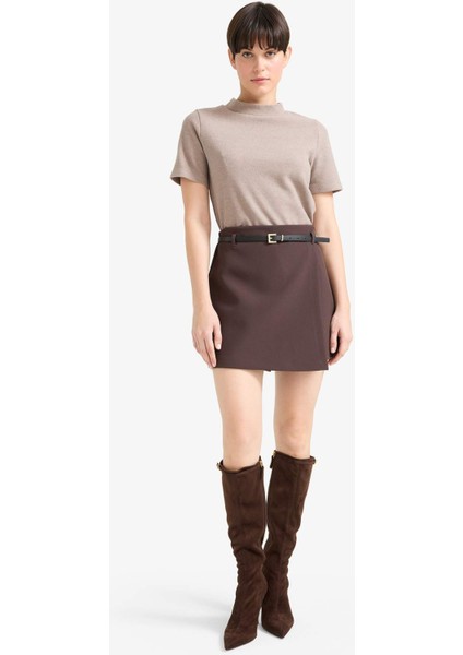 Regular Fit Kemerli Şort Etek F9179AX25WN