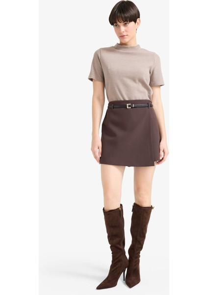 Regular Fit Kemerli Şort Etek F9179AX25WN