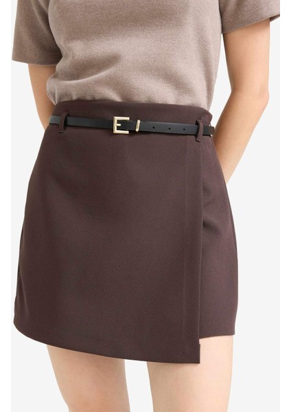 Regular Fit Kemerli Şort Etek F9179AX25WN