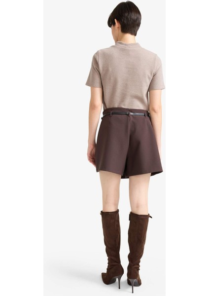 Regular Fit Kemerli Şort Etek F9179AX25WN