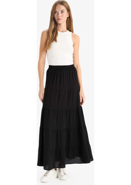 A Form Normal Bel Krinkıl Viskon Maxi Etek G3071AX25AU