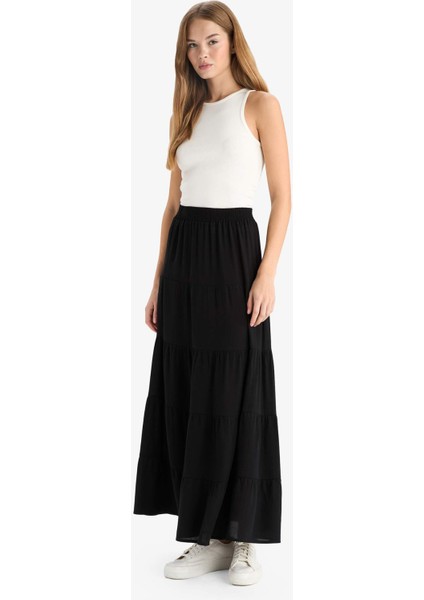 A Form Normal Bel Krinkıl Viskon Maxi Etek G3071AX25AU