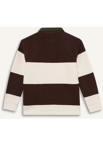 Erkek Çocuk Polo Yaka Renk Bloklu Sweatshirt G3375A825AU