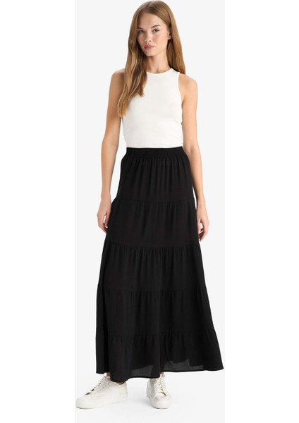 A Form Normal Bel Krinkıl Viskon Maxi Etek G3071AX25AU