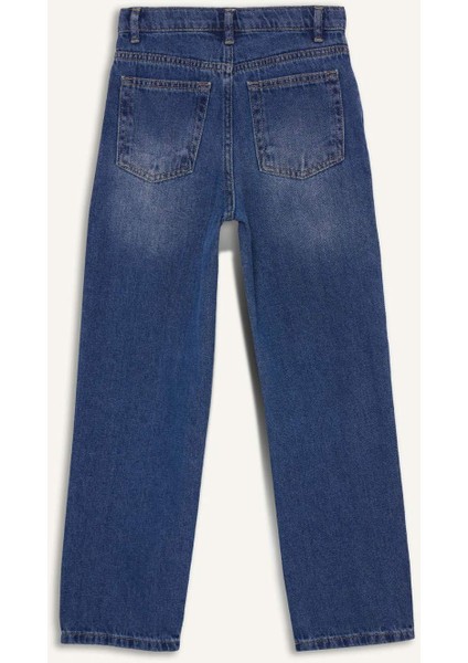 Erkek Çocuk Loose Fit Yırtık Detaylı Düz Paça Jean Pantolon