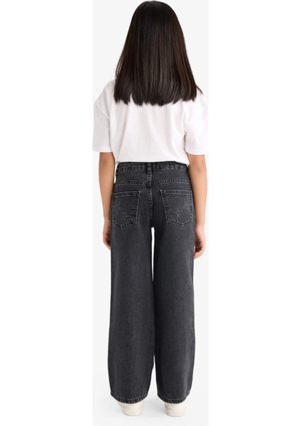 Kız Çocuk Wide Leg Geniş Paça Jean Pantolon
