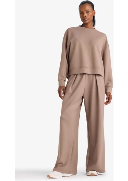 Fit Wide Leg Geniş Paça Standart Boy Modal Eşofman Altı