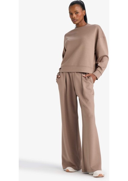 Fit Wide Leg Geniş Paça Standart Boy Modal Eşofman Altı