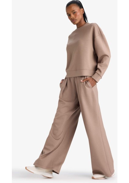 Fit Wide Leg Geniş Paça Standart Boy Modal Eşofman Altı