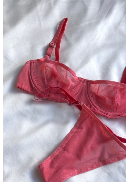 Mean Girl Lingerie Tül Transparan Bralet Iç Çamaşır Takımı