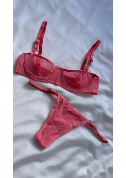 Mean Girl Lingerie Tül Transparan Bralet Iç Çamaşır Takımı fırsatları