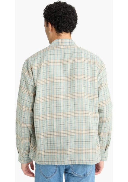 Boxy Fit Kareli Uzun Kollu Gömlek G3717AX25AU