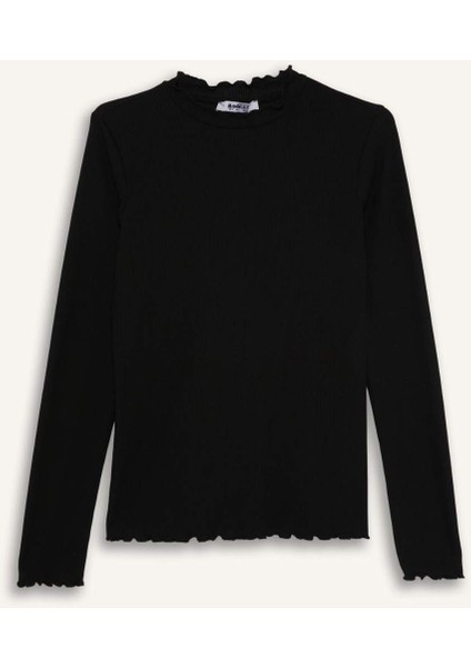 Yarım Balıkçı Yaka Fitilli Kaşkorse Uzun Kollu Tunik