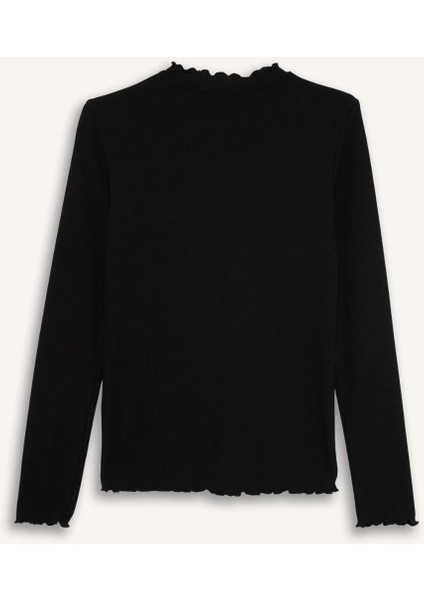 Yarım Balıkçı Yaka Fitilli Kaşkorse Uzun Kollu Tunik