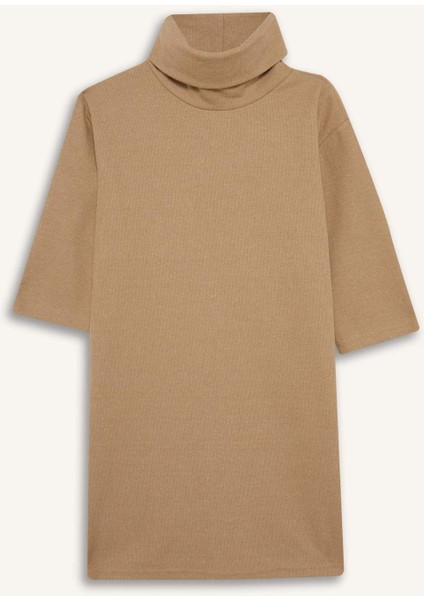 Balıkçı Yaka Yarım Kollu Mini Elbise G3793AX25WN