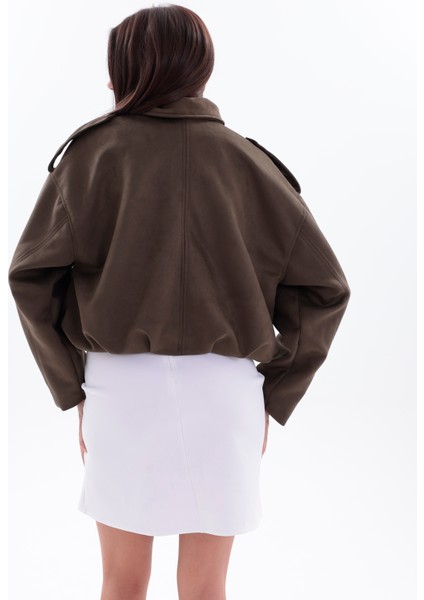 Oversize Haki Süet Bomber Ceket Şık Tarz fırsatları