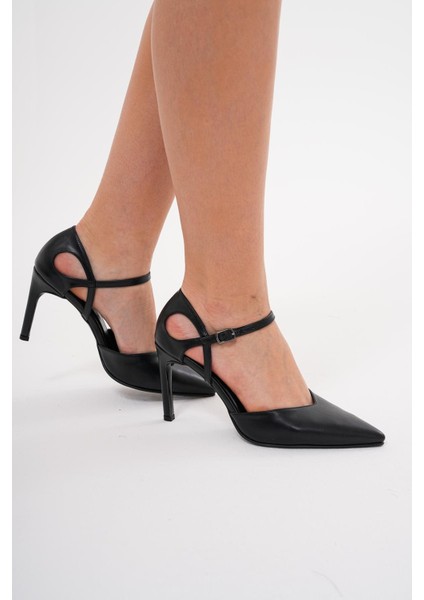 8,5 cm Ince Topuklu Kadın Siyah Stiletto Topuklu Ayakkabı