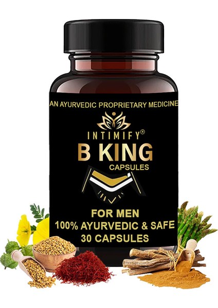 B King Erkeklere Ashwagandhaa Gokshura Shatavari Safed Musli Shudha Shilajit 30LU Destekleyici