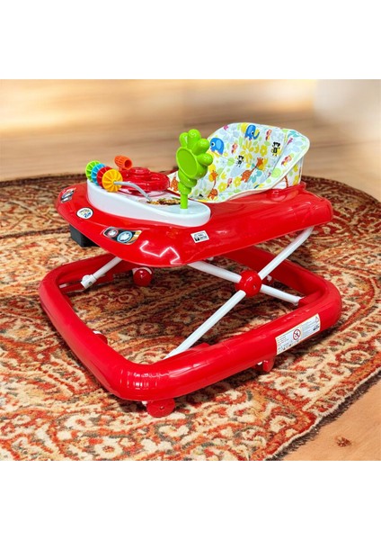 Lüks Bebek Yürüteç 8tekerli Direksiyonlu Şıngırdaklı