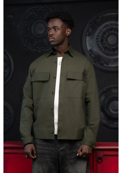 Oversize Çift Kapak Cepli Ince Kanvas Kumaş Astarsız Gömlek modelleri