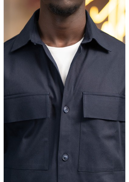 Oversize Çift Kapak Cepli Ince Kanvas Kumaş Astarsız Gömlek fırsatları