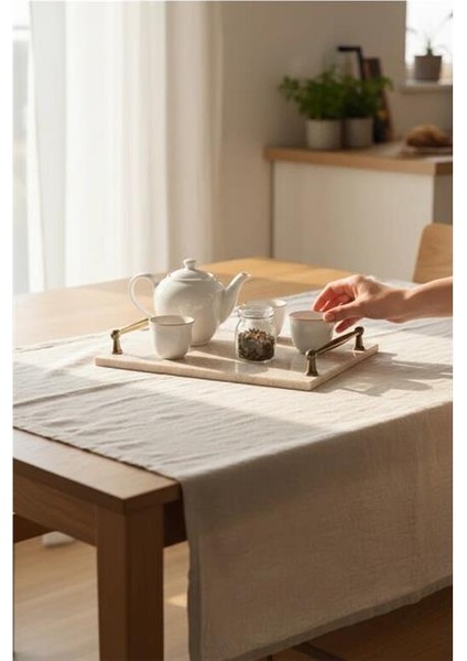 Traverten Rustik 30X20 cm Tepsi